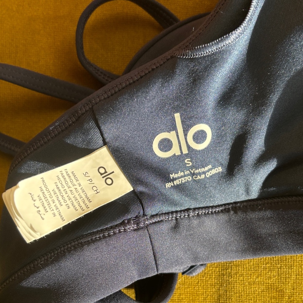 ALO Yoga Navy Blue Sports Bra - Picture 3 of 8